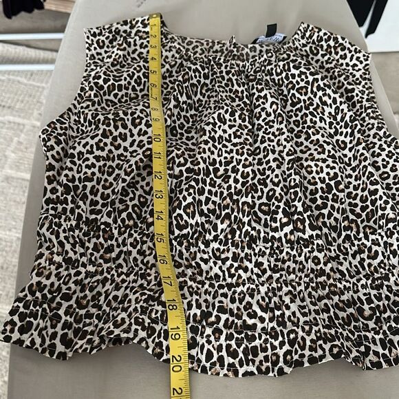 J. Crew Women’s Hyacinth top in leopard cotton poplin Size M - Picture 8 of 10